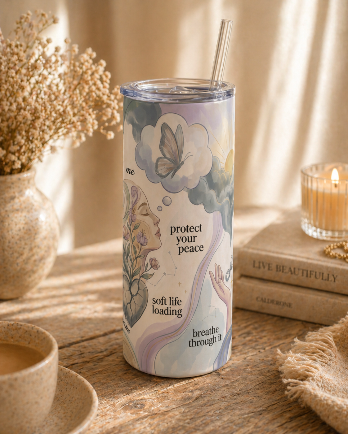 Protect Your Peace | 20 oz UV Printed Wellness Tumbler