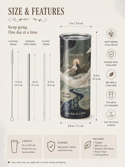 Keep Going | 20 oz UV Printed Motivation Tumbler