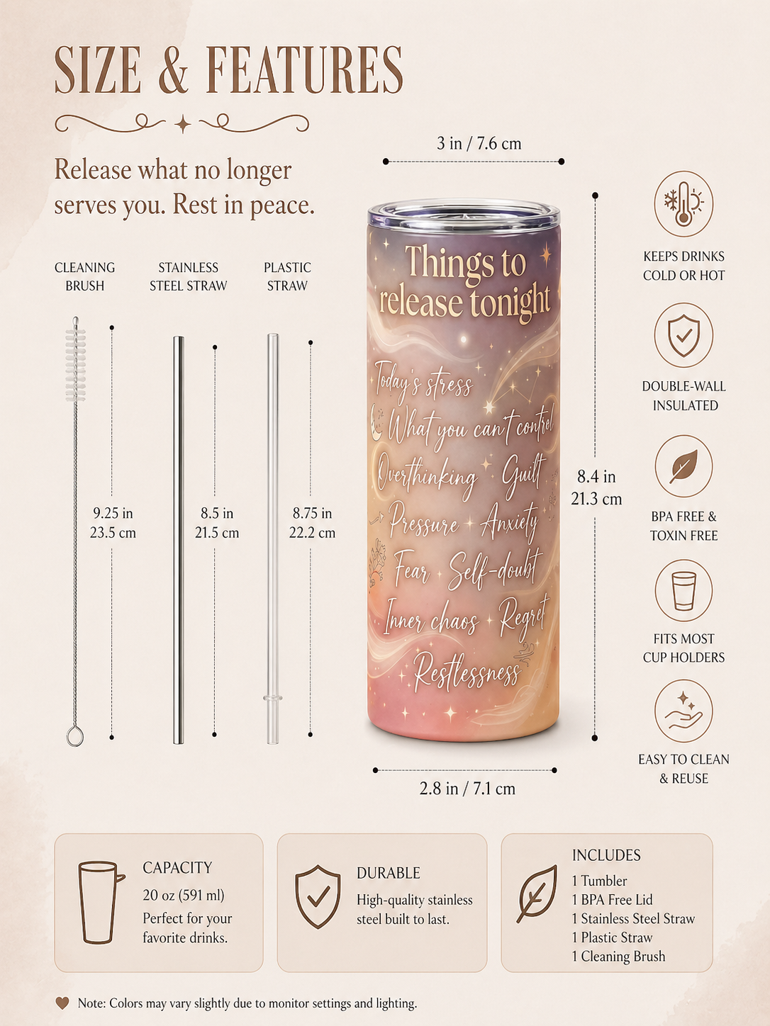 Things to Release Tonight | 20 oz UV Printed Reset Tumbler